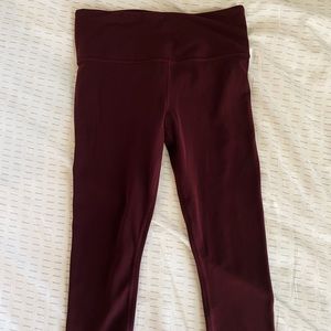 Athleta Maroon Leggings - Size S - Key Pocket